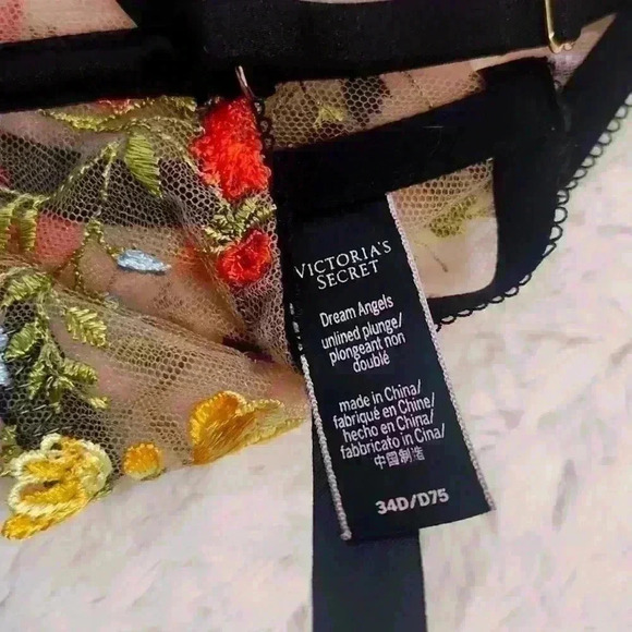 Victoria's Secret Dream Angels Floral Embroidered Unlined Plunge Bra - Picture 5 of 5